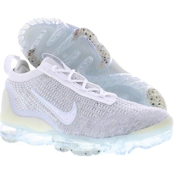 NWT Nike AIR VAPORMAX 2021 FLYKNIT,White Pure Platinum Shoes-Size 8 women - Picture 1 of 5